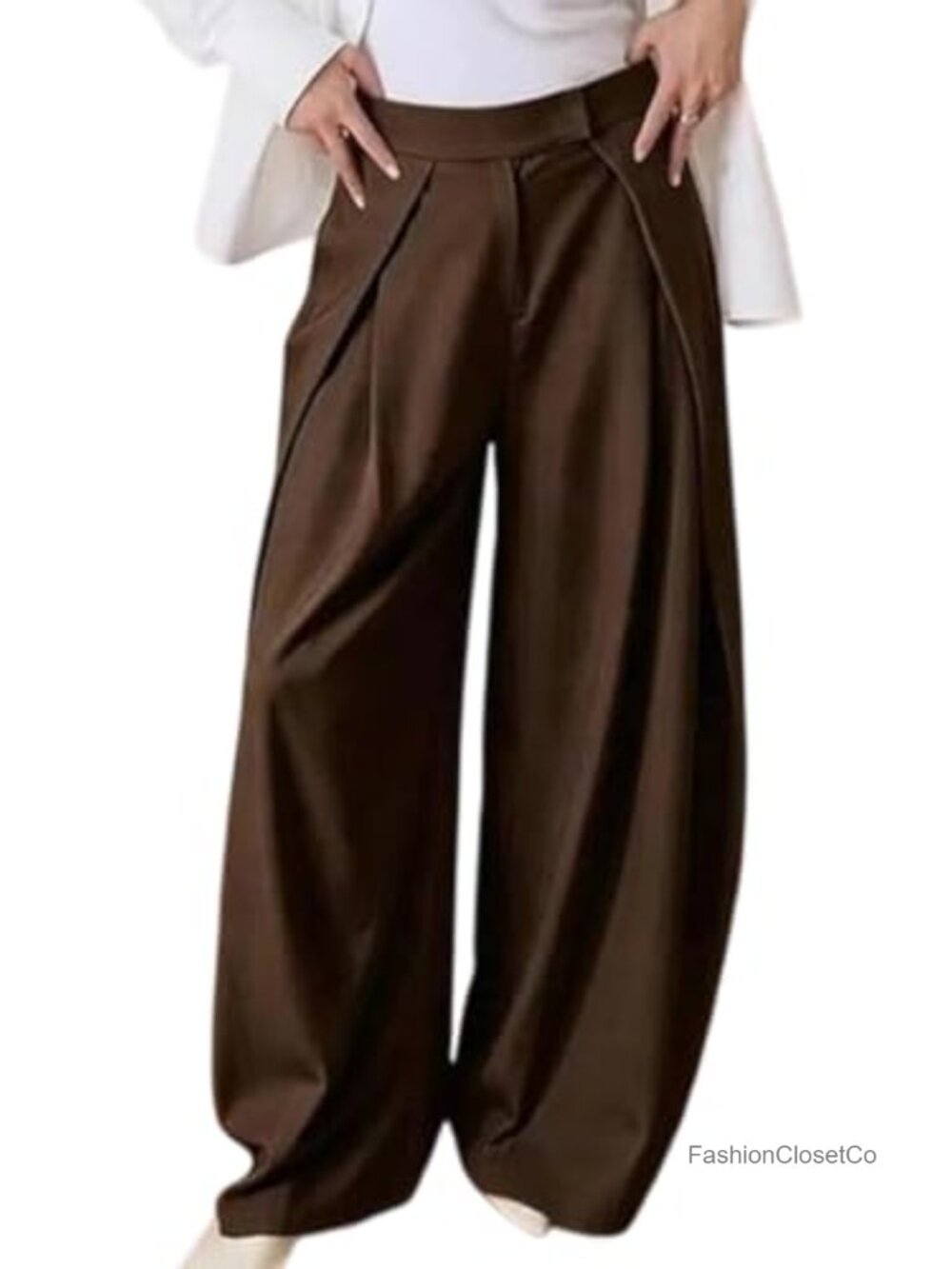 Wide Leg Dress Pants Pleated High Waisted Trousers for Work